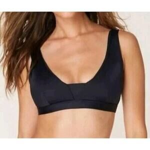 NWT Andie Swim The Tahiti Bikini Top Removable Pads Adjustable Straps M Black